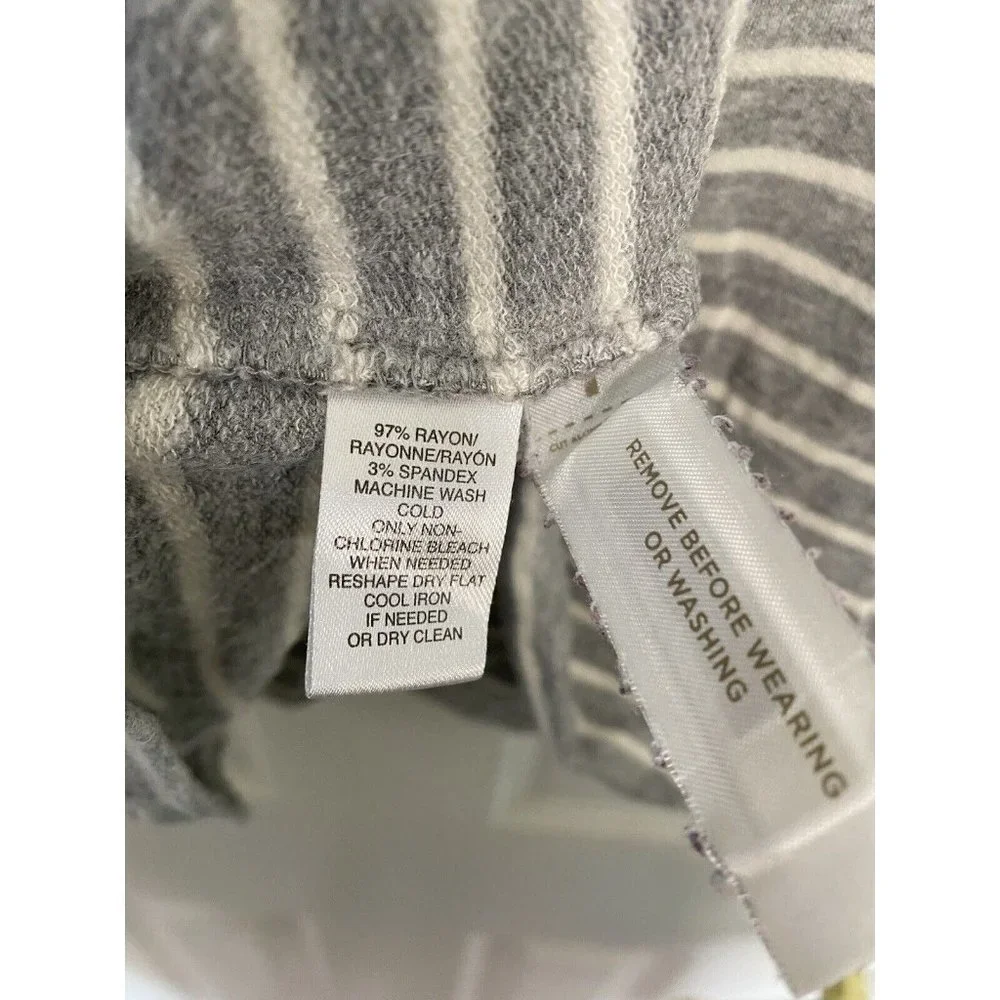 Lou & Grey Women’s Hooded Bell‎ Sleeve Dress Grey White Stripes Small - Picture 5 of 7